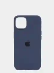 Синий меланж чехол Silicone Case для iPhone 13 с закрытым низом