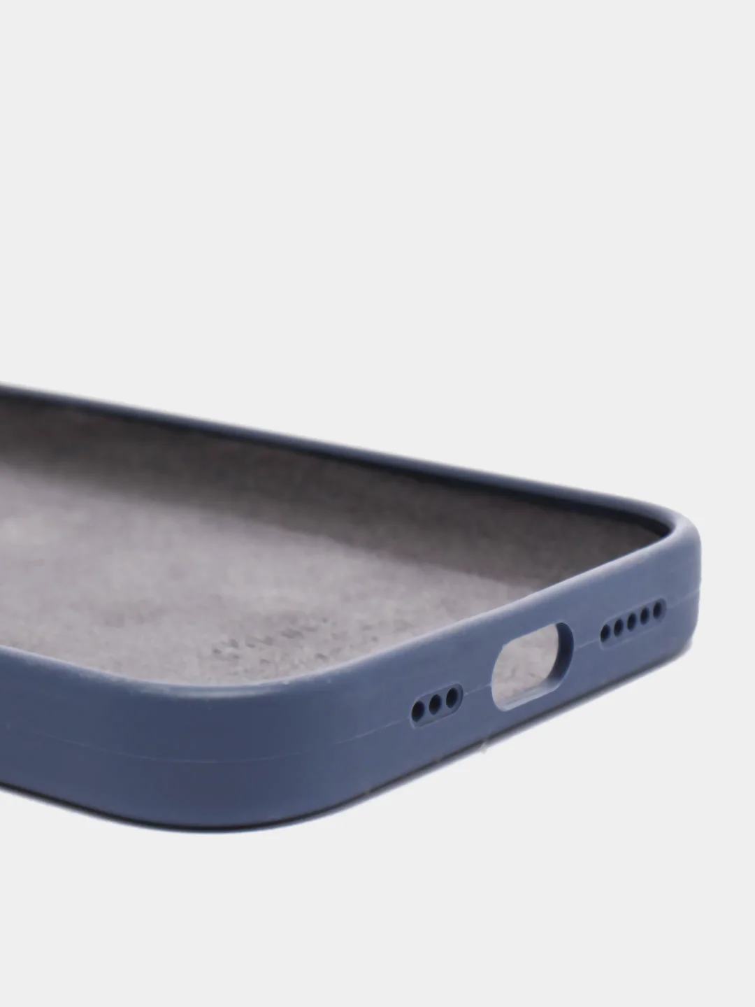 Синий меланж чехол Silicone Case для iPhone 13 с закрытым низом