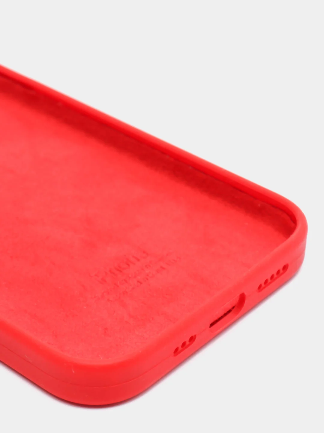 Красный чехол Silicone Case для iPhone 12 / iPhone 12 Pro, закрытый низ