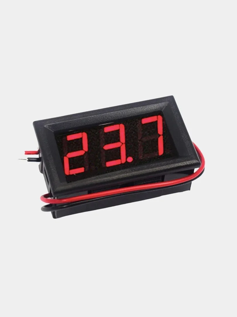 Красный вольтметр постоянного тока двухпроводной DC 4.5V-30.0V
