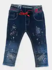 Джинсы детские, с завязками, для девочек