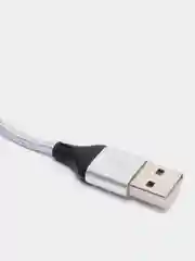 Прозрачный магнитный кабель с быстрой зарядкой 3А и разъемы micro-USB / Type-C / iPhone Lightning