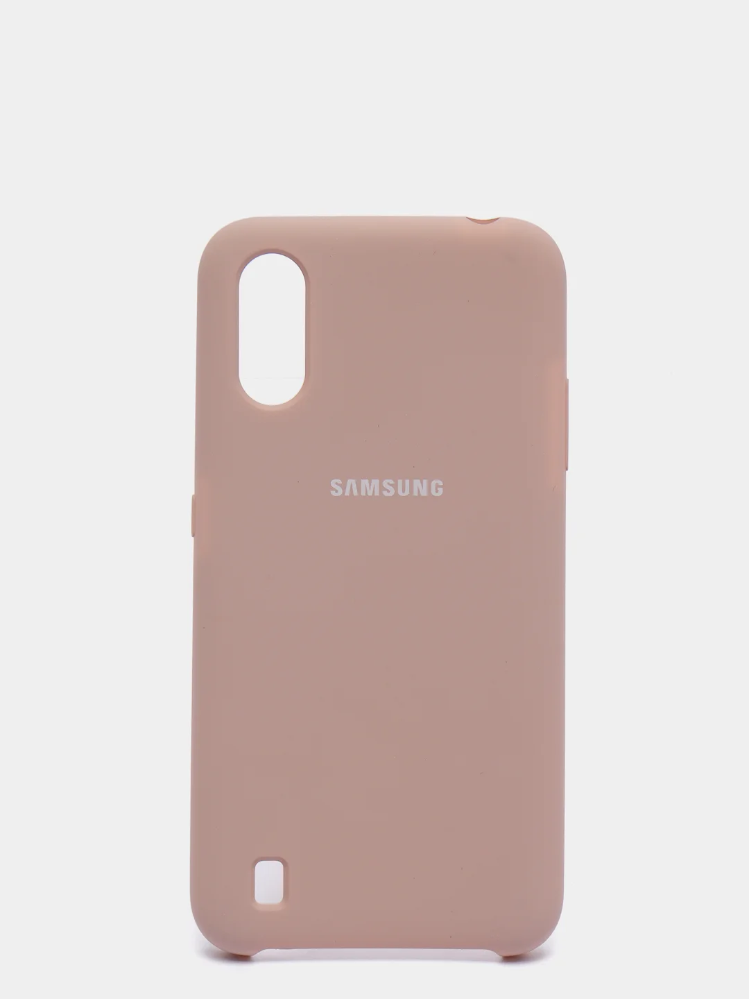 Бежевый меланж чехол Samsung A01 с бархатом внутри
