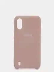 Бежевый меланж чехол Samsung A01 с бархатом внутри