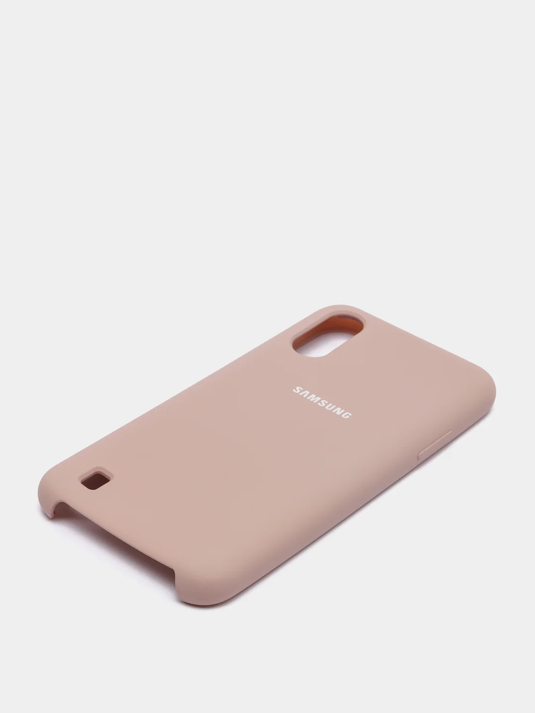 Бежевый меланж чехол Samsung A01 с бархатом внутри