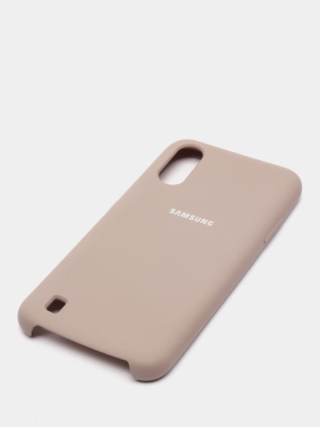 Бежевый чехол Samsung A01 с бархатом внутри