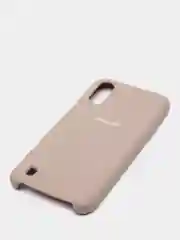 Бежевый чехол Samsung A01 с бархатом внутри