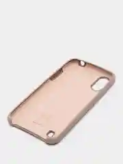 Бежевый чехол Samsung A01 с бархатом внутри