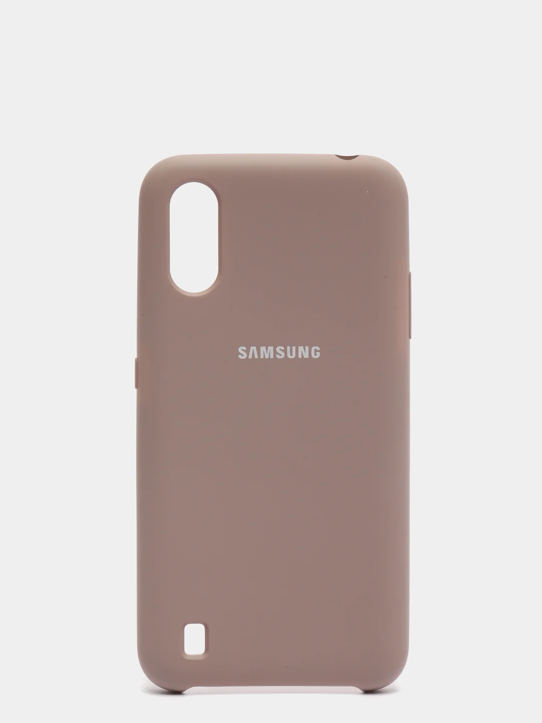 Бежевый чехол Samsung A01 с бархатом внутри