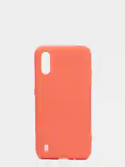 Оранжевый чехол силиконовый с микрофиброй внутри для Samsung (самсунг) Galaxy A01