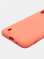 Оранжевый чехол силиконовый с микрофиброй внутри для Samsung (самсунг) Galaxy A01