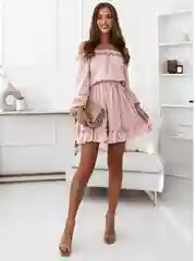 Бежевый женское платье