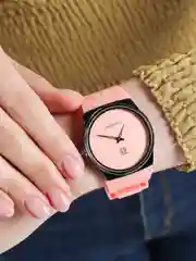 Коралловый женские брендовые наручные часы на силиконовом ремешке