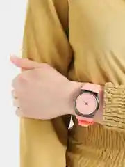 Коралловый женские брендовые наручные часы на силиконовом ремешке