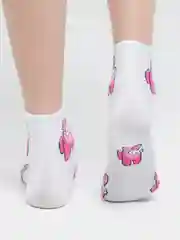 Белый носки "Among us", "Melody, cat"