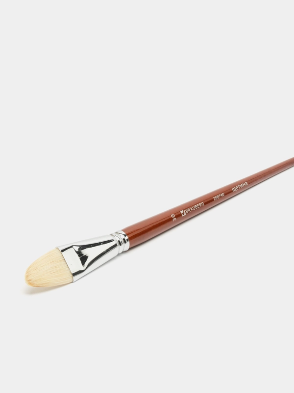 Кисть художественная профессиональная BRAUBERG ART "CLASSIC", щетина, овальная, № 30, длинная ручка, 200740