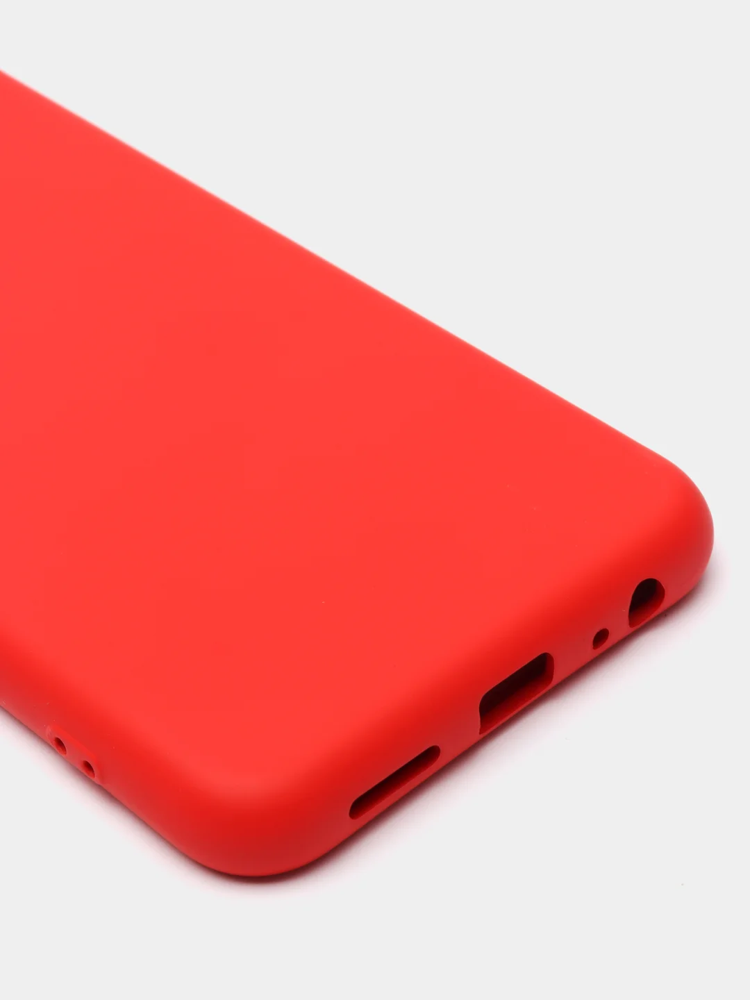Красный чехол Samsung A22s 5G с защитой камеры и бархатом внутри