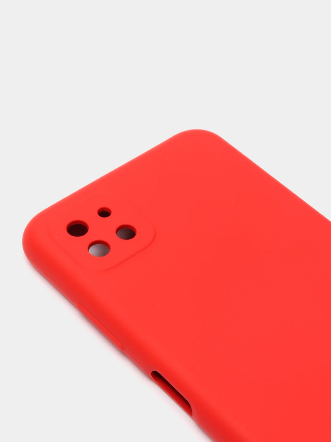 Красный чехол Samsung A22s 5G с защитой камеры и бархатом внутри