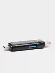 Черный картридер OTG 5 в 1, с портом USB Type-C и Micro USB