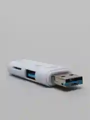 Белый картридер OTG 5 в 1, с портом USB Type-C и Micro USB