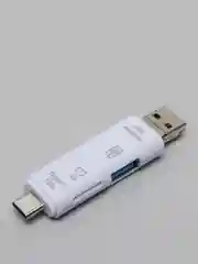 Белый картридер OTG 5 в 1, с портом USB Type-C и Micro USB
