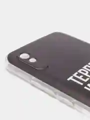 Тёмно-коричневый силиконовый чехол на Xiaomi Redmi 9A / Сяоми Редми 9А прозрачный с рисунком, защита камеры