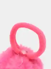 Коралловый резинка для волос с меховым помпоном, 2 шт