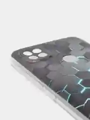 Бирюзовый силиконовый чехол на Xiaomi Redmi 9C / Сяоми Редми 9С прозрачный с рисунком, защита камеры