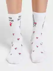Вишнёвый носки с принтом