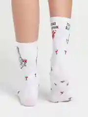 Вишнёвый носки с принтом