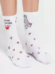 Вишнёвый носки с принтом