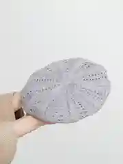 Серый меланж берет ажурный Аглая, женская шапка бини