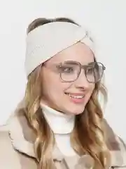 Молочный повязка на голову теплая c узлом спереди