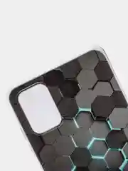 Бирюзовый силиконовый чехол на Samsung Galaxy A51 / Самсунг А51 прозрачный с рисунком, защита камеры