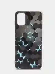 Бирюзовый силиконовый чехол на Samsung Galaxy A51 / Самсунг А51 прозрачный с рисунком, защита камеры