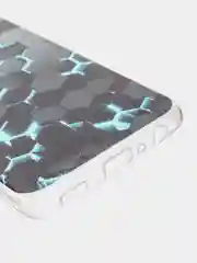 Бирюзовый силиконовый чехол на Samsung Galaxy A32 / Самсунг А32 прозрачный с рисунком, защита камеры
