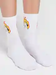 Белый носки с принтом