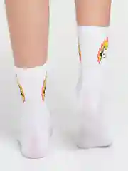 Белый носки с принтом