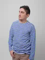 Голубой тельняшка с тонким начесом