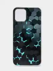 Бирюзовый силиконовый чехол на Apple iPhone 12/12 Pro / Айфон 12/12 Pro прозрачный, с рисунком