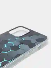 Бирюзовый силиконовый чехол на Apple iPhone 12/12 Pro / Айфон 12/12 Pro прозрачный, с рисунком