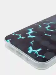 Бирюзовый силиконовый чехол на Apple iPhone 12/12 Pro / Айфон 12/12 Pro прозрачный, с рисунком