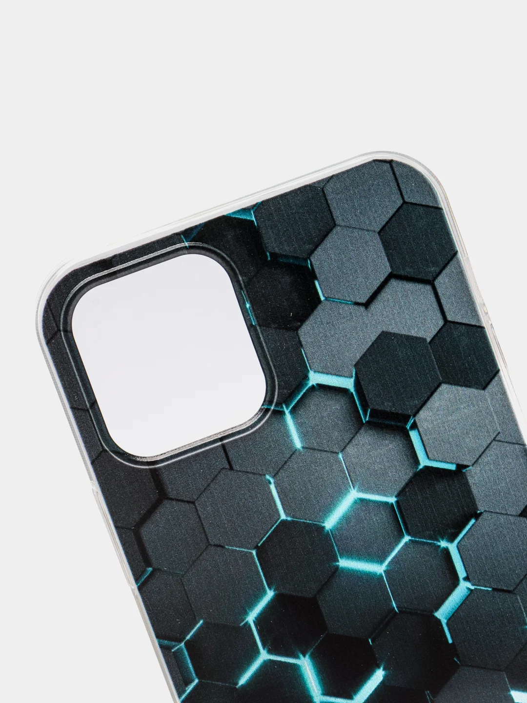 Бирюзовый силиконовый чехол на Apple iPhone 12/12 Pro / Айфон 12/12 Pro прозрачный, с рисунком