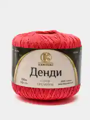 Красный пряжа Денди Камтекс 100% мерсеризованный хлопок 50 г 330 м