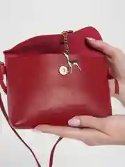 Багровый женская мини-сумка клатч из эко кожи