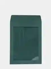 Зеленый конверт с окном цветной, 17*22 см, 2 штуки
