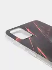 Красный силиконовый чехол на Samsung Galaxy A51 / Самсунг А51 прозрачный с рисунком, защита камеры