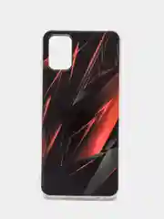 Красный силиконовый чехол на Samsung Galaxy A51 / Самсунг А51 прозрачный с рисунком, защита камеры