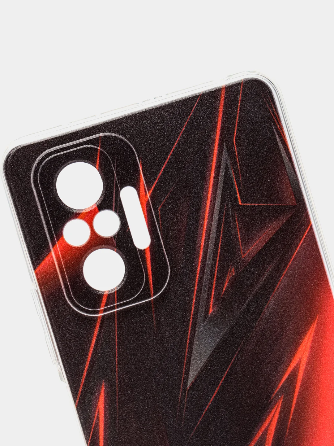 Красный чехол на Xiaomi Redmi Note 10 Pro / Сяоми Редми Нот 10 Про прозрачный, с рисунком