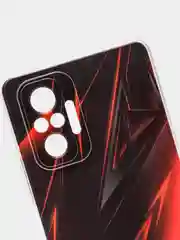 Красный чехол на Xiaomi Redmi Note 10 Pro / Сяоми Редми Нот 10 Про прозрачный, с рисунком